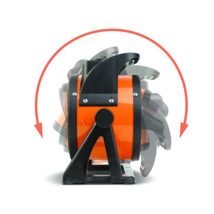 Ventilateur avec élément chauffant en céramique 1000/2000W/230V orange/noir