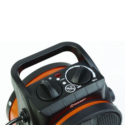 Ventilateur avec élément chauffant en céramique 1000/2000W/230V orange/noir