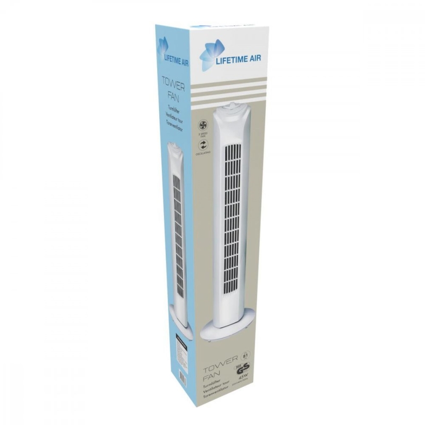 Ventilateur colonne 45 W/230 V 81 cm blanc