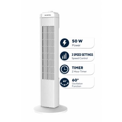 Ventilateur colonne 50W/230V blanc