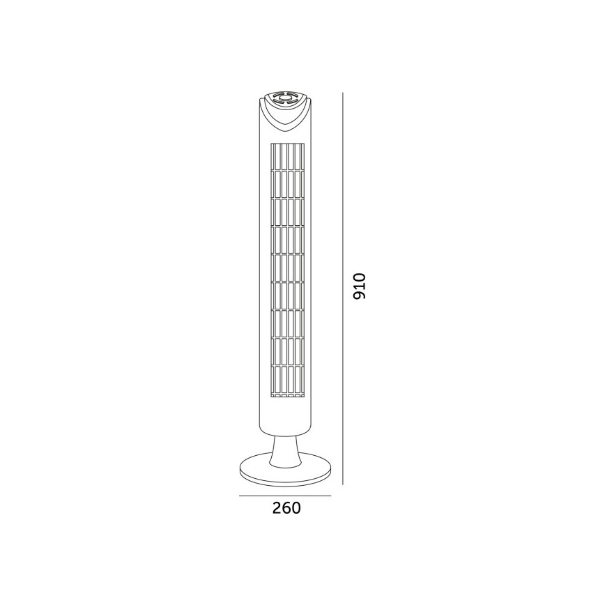 Ventilateur colonne LISSE 45W/230V 91,4 cm noir + télécommande