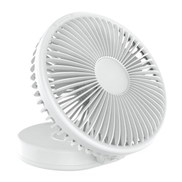 Ventilateur de bureau rechargeable 10W/5V 2400 mAh blanc