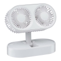 Ventilateur de bureau rechargeable 3,7 V 1200 mAh, blanc