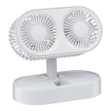 Ventilateur de bureau rechargeable 3,7 V 1200 mAh, blanc