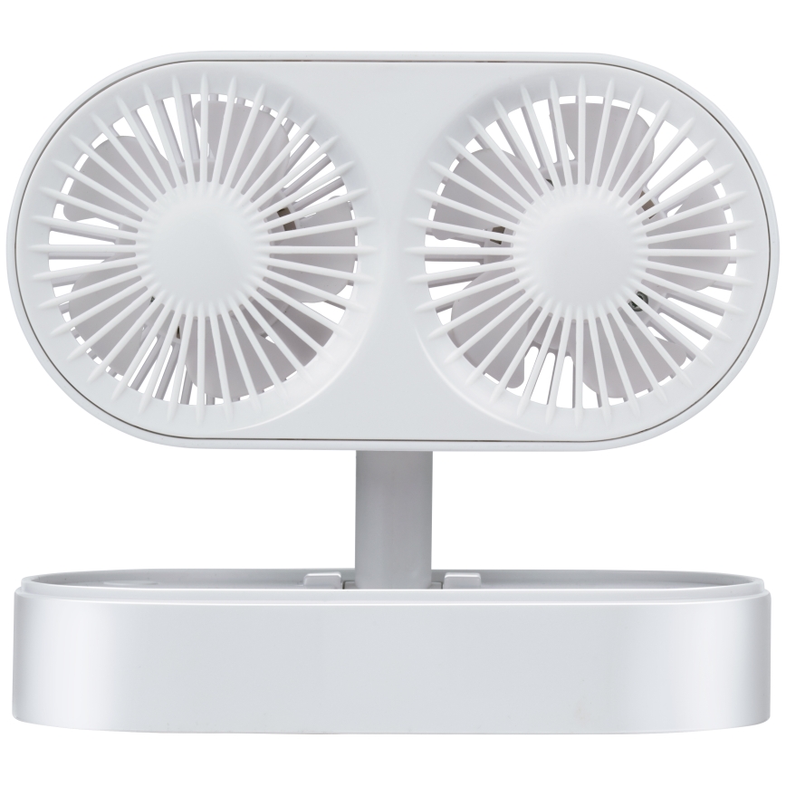 Ventilateur de bureau rechargeable 3,7 V 1200 mAh, blanc
