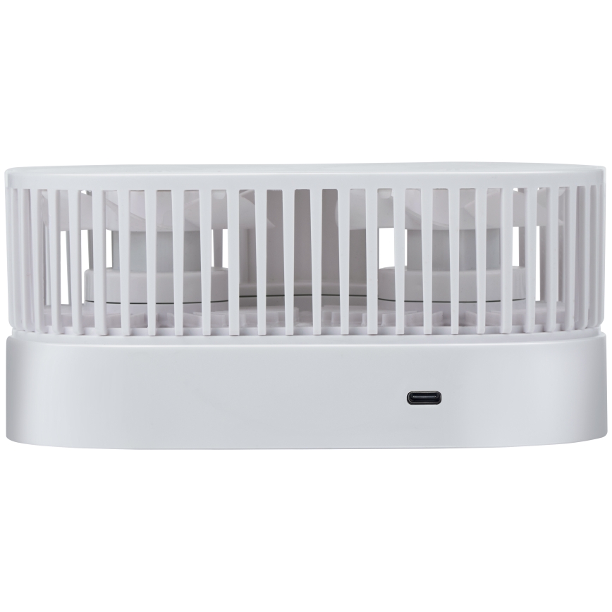 Ventilateur de bureau rechargeable 3,7 V 1200 mAh, blanc