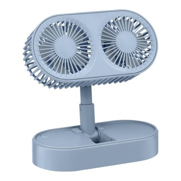 Ventilateur de bureau rechargeable 3,7 V 1200 mAh bleu