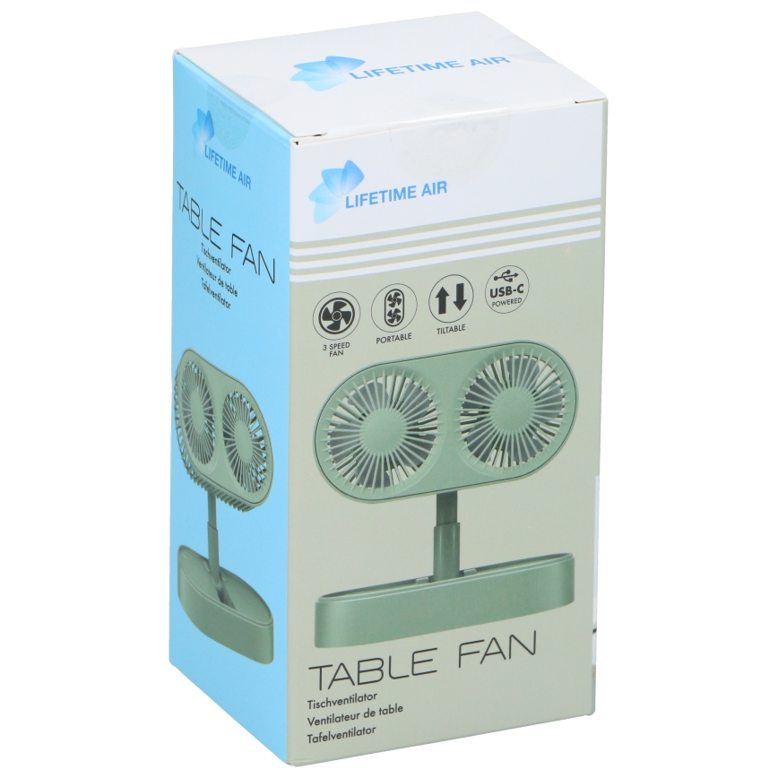 Ventilateur de bureau rechargeable 3,7 V 1200 mAh vert