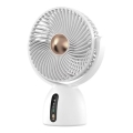 Ventilateur de bureau rechargeable 5W/5V 1200 mAh blanc