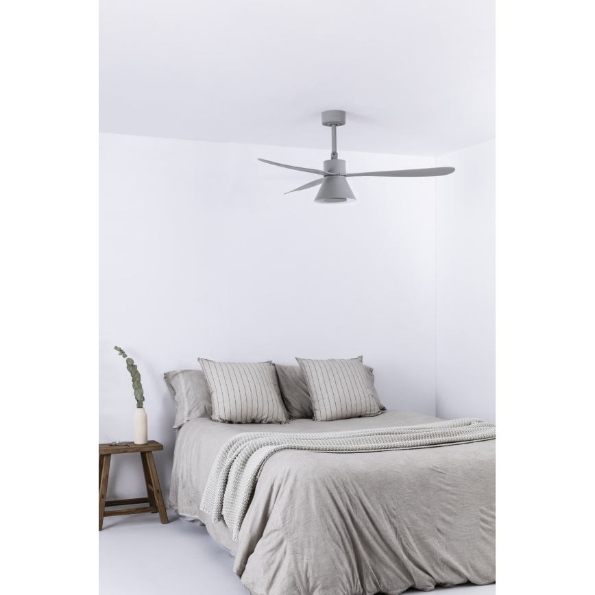 Ventilateur de plafond AMELIA L CONE LED 20W 230V 2700/3500/5000K gris 132 cm Wi-Fi Tuya + télécommande