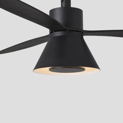 Ventilateur de plafond AMELIA L CONE LED 20W 230V 2700/3500/5000K noir 132 cm Wi-Fi Tuya + télécommande