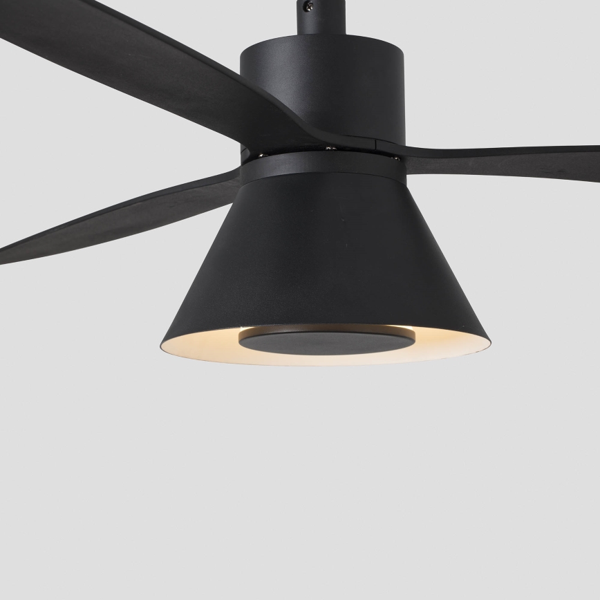 Ventilateur de plafond AMELIA L CONE LED 20W 230V 2700/3500/5000K noir 132 cm Wi-Fi Tuya + télécommande