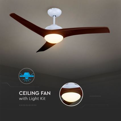 Ventilateur de plafond LED 15 W, 230 V — 3000/4000/6400 K, avec télécommande