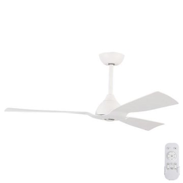 Ventilateur de plafond Ø 132 cm IP44 blanc + télécommande