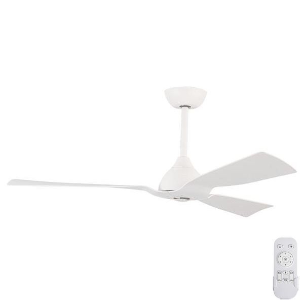 Ventilateur de plafond Ø 132 cm IP44 blanc + télécommande