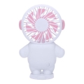 Ventilateur de poche rechargeable 4,5W/5V 300 mAh blanc/rose