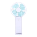 Ventilateur de poche rechargeable 4W/5V 1200 mAh blanc/bleu