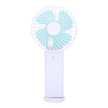Ventilateur de poche rechargeable 4W/5V 1200 mAh blanc/bleu