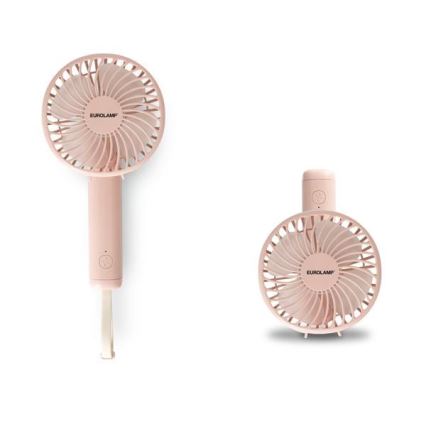 Ventilateur de poche rechargeable 5 W/5 V 1200 mAh rose