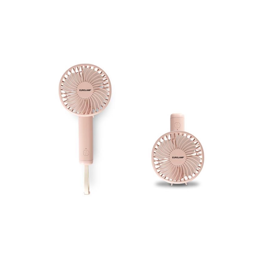 Ventilateur de poche rechargeable 5 W/5 V 1200 mAh rose