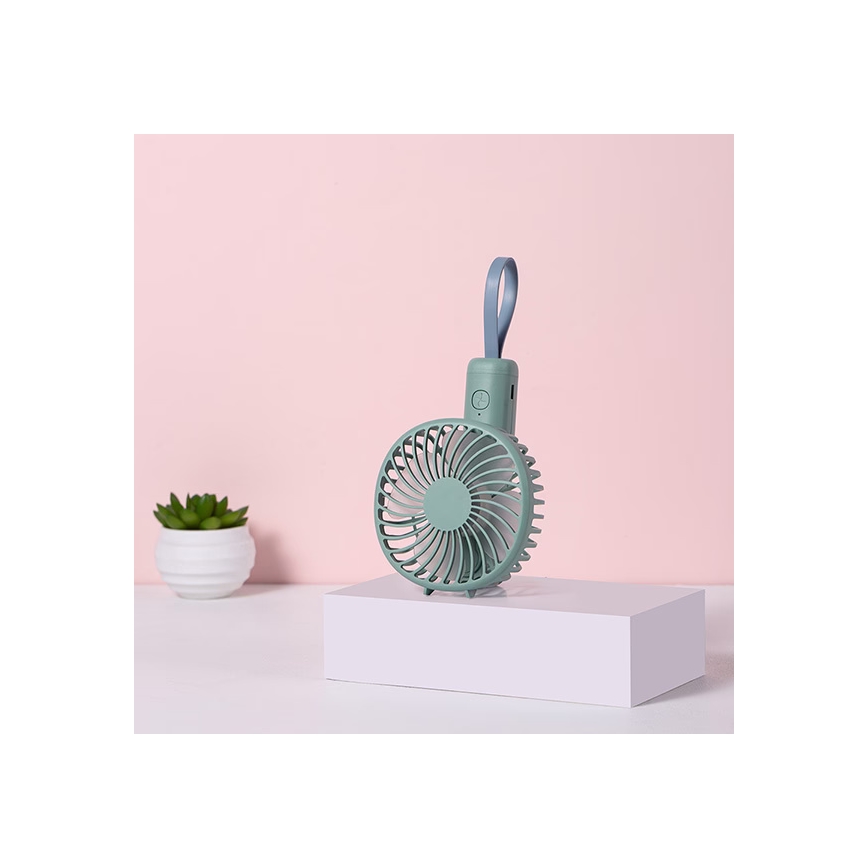 Ventilateur de poche rechargeable 5W/5V 1200 mAh kaki