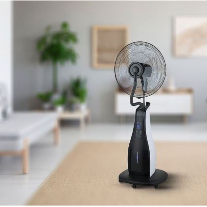 Ventilateur de sol avec pulvérisateur 80W/230V noir+ télécommande
