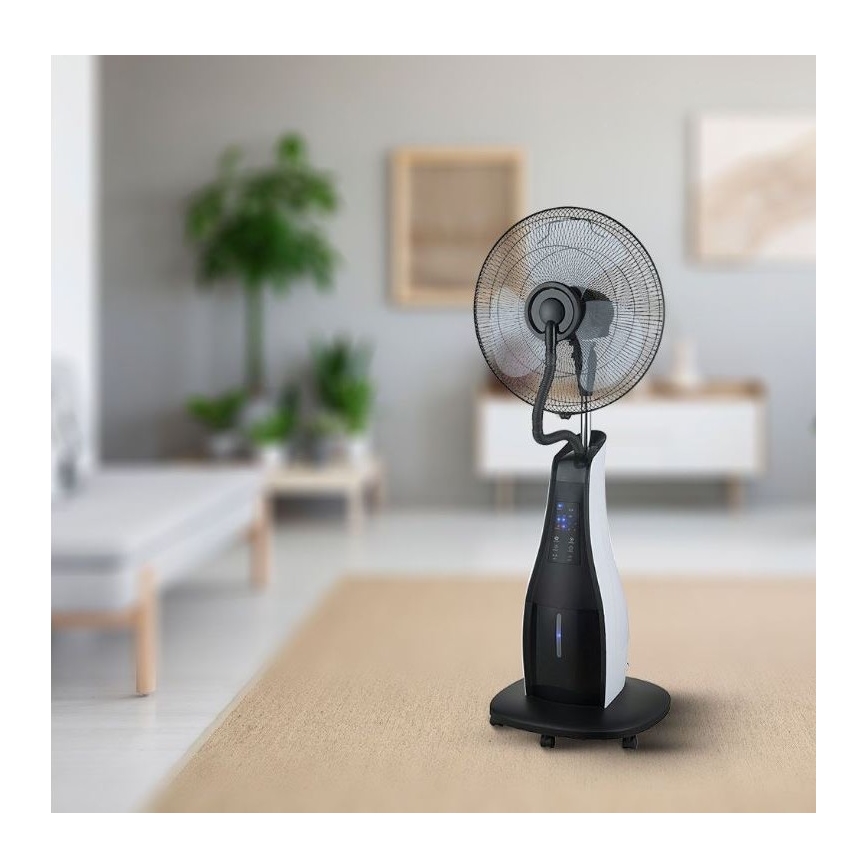 Ventilateur de sol avec pulvérisateur 80W/230V noir+ télécommande