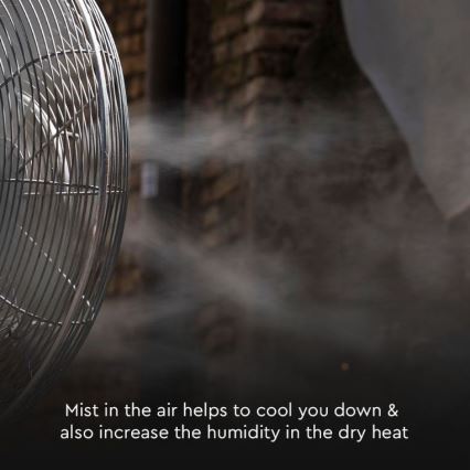 Ventilateur de sol avec pulvérisateur 80W/230V noir+ télécommande