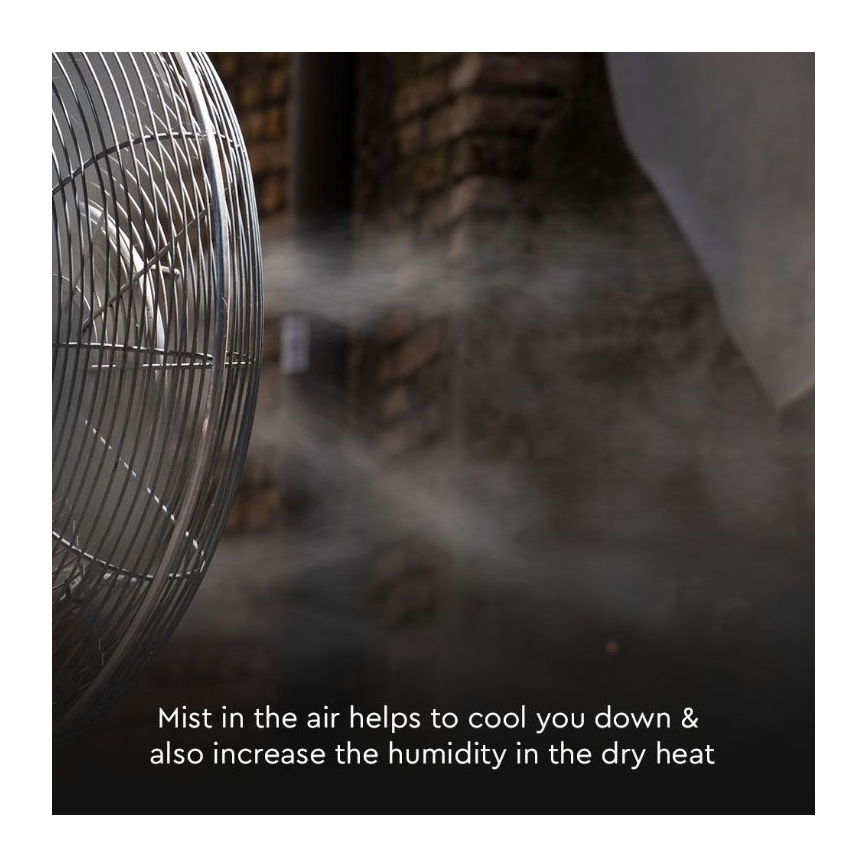 Ventilateur de sol avec pulvérisateur 80W/230V noir+ télécommande