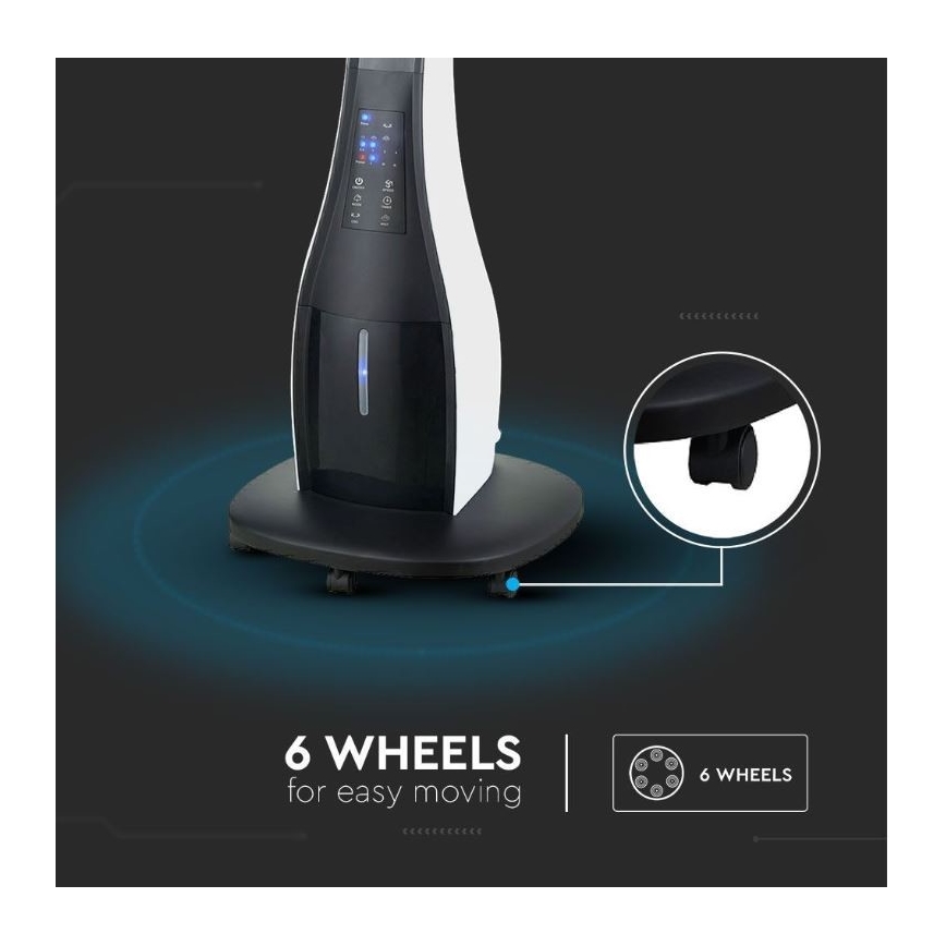 Ventilateur de sol avec pulvérisateur 80W/230V noir+ télécommande
