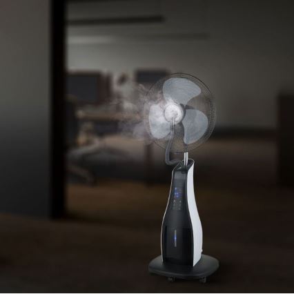 Ventilateur de sol avec pulvérisateur 80W/230V noir+ télécommande