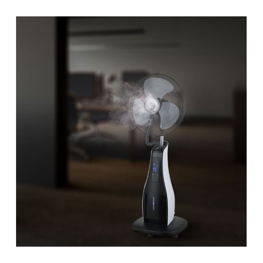 Ventilateur de sol avec pulvérisateur 80W/230V noir+ télécommande