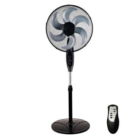 Ventilateur de sol VENETO 75W/230V noir + télécommande