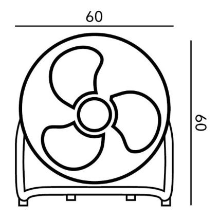 Ventilateur de sol VIENTO 100W/230V chrome brillant