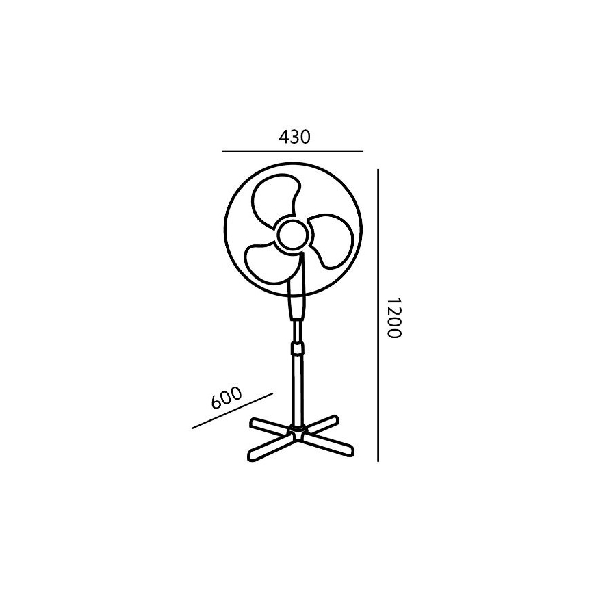 Ventilateur de sol VIENTO 45W/230V blanc