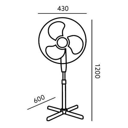 Ventilateur de sol VIENTO 45W/230V noir