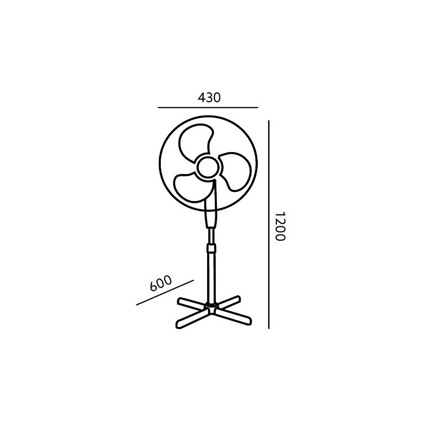 Ventilateur de sol VIENTO 45W/230V noir