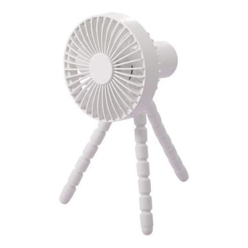 Ventilateur de table rechargeable 3 W / 5 V, 1800 mAh — blanc