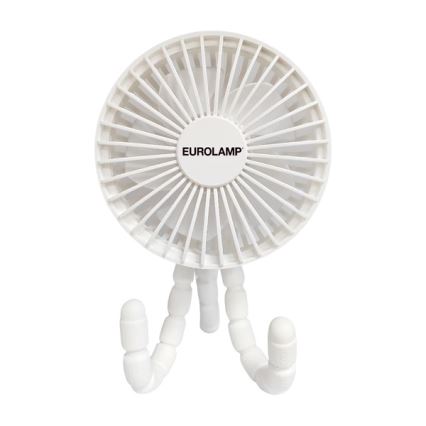 Ventilateur de table rechargeable 3 W / 5 V, 1800 mAh — blanc