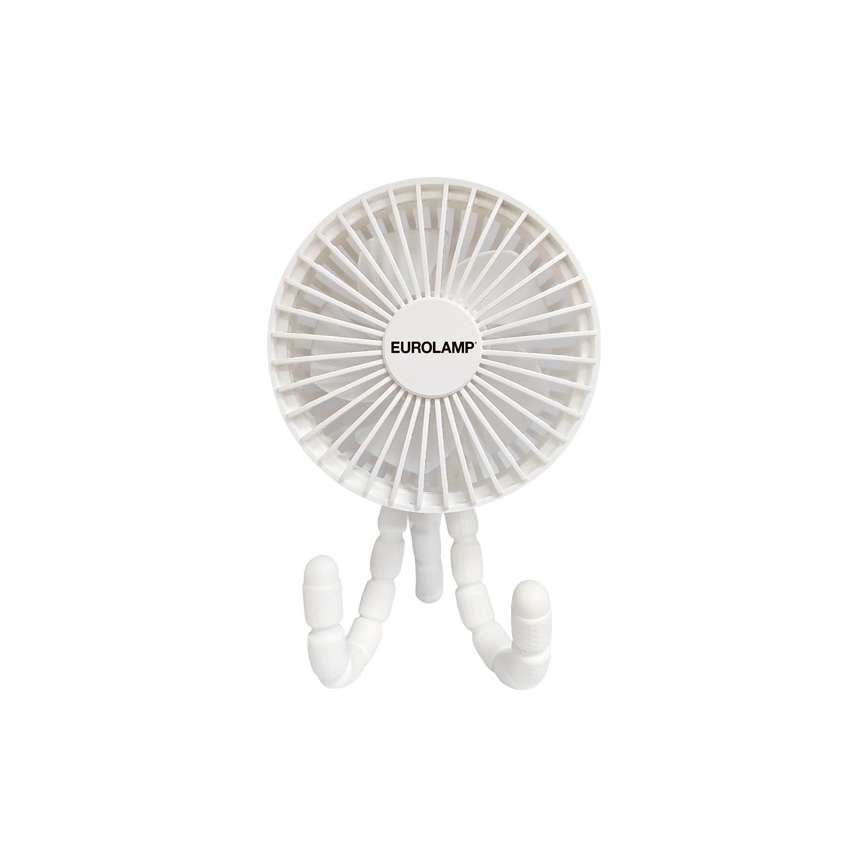 Ventilateur de table rechargeable 3 W / 5 V, 1800 mAh — blanc