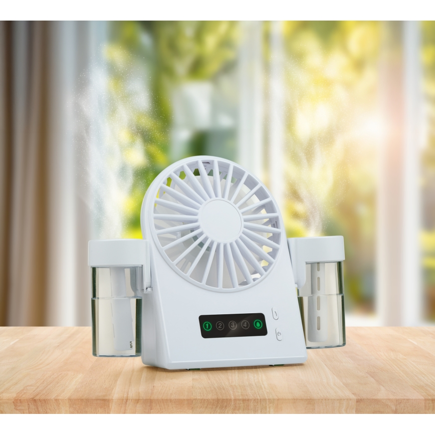 Ventilateur de table rechargeable à brumisation 3,7 V 1200 mAh