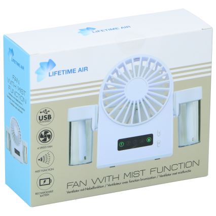 Ventilateur de table rechargeable à brumisation 3,7 V 1200 mAh