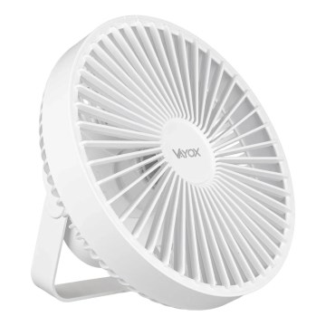 Ventilateur de table rechargeable avec éclairage LED/2W/5V USB 2400 mAh blanc
