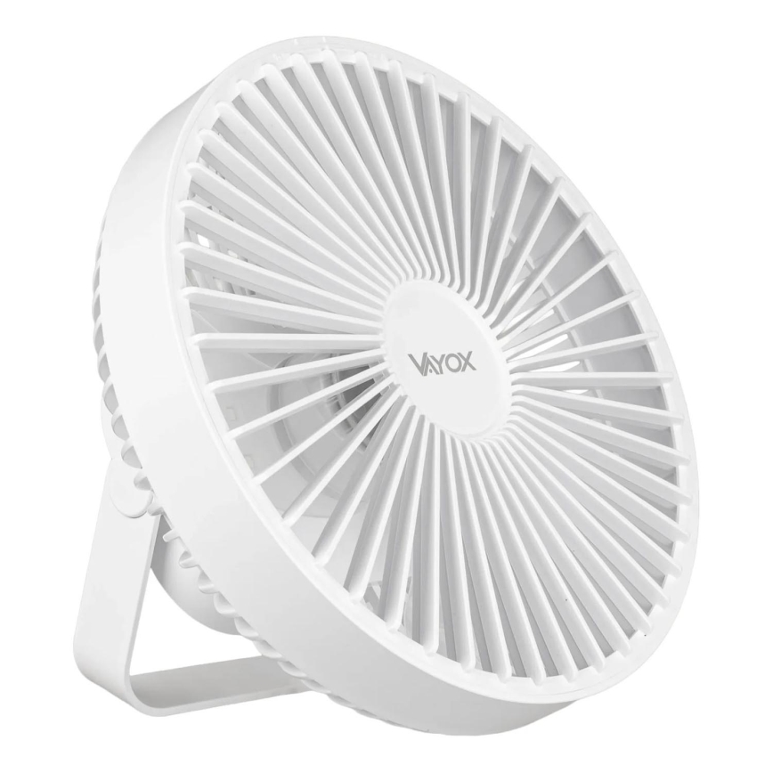Ventilateur de table rechargeable avec éclairage LED/2W/5V USB 2400 mAh blanc