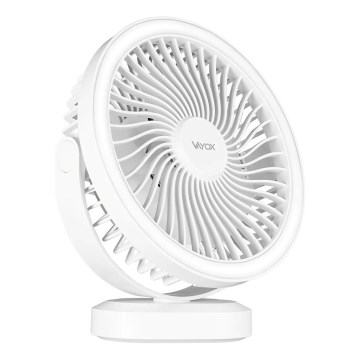Ventilateur de table rechargeable avec éclairage LED/3W/5V USB 2400 mAh gris