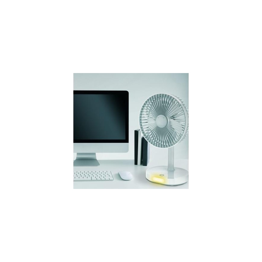 Ventilateur mobile rechargeable avec batterie d'appoint et lampe intégrée