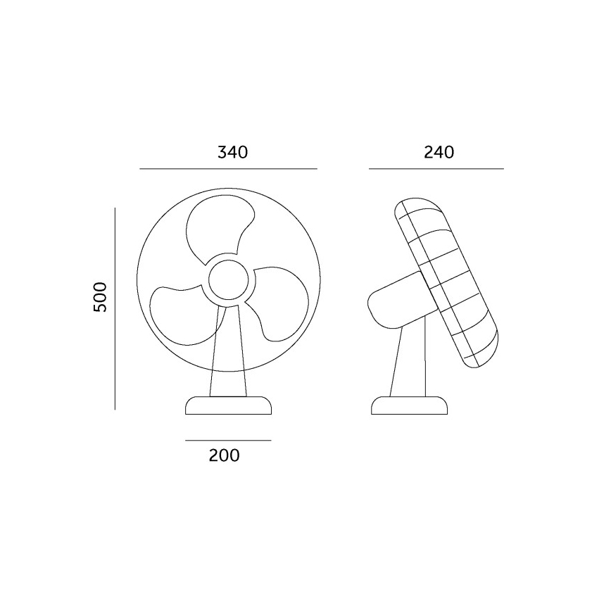 Ventilateur de table VIENTO 40W/230V noir