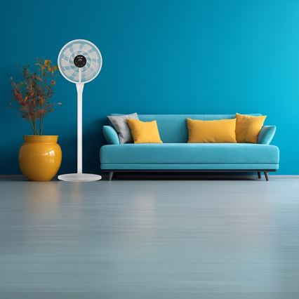 Ventilateur sur pied 25W/230V 130 cm blanc + télécommande