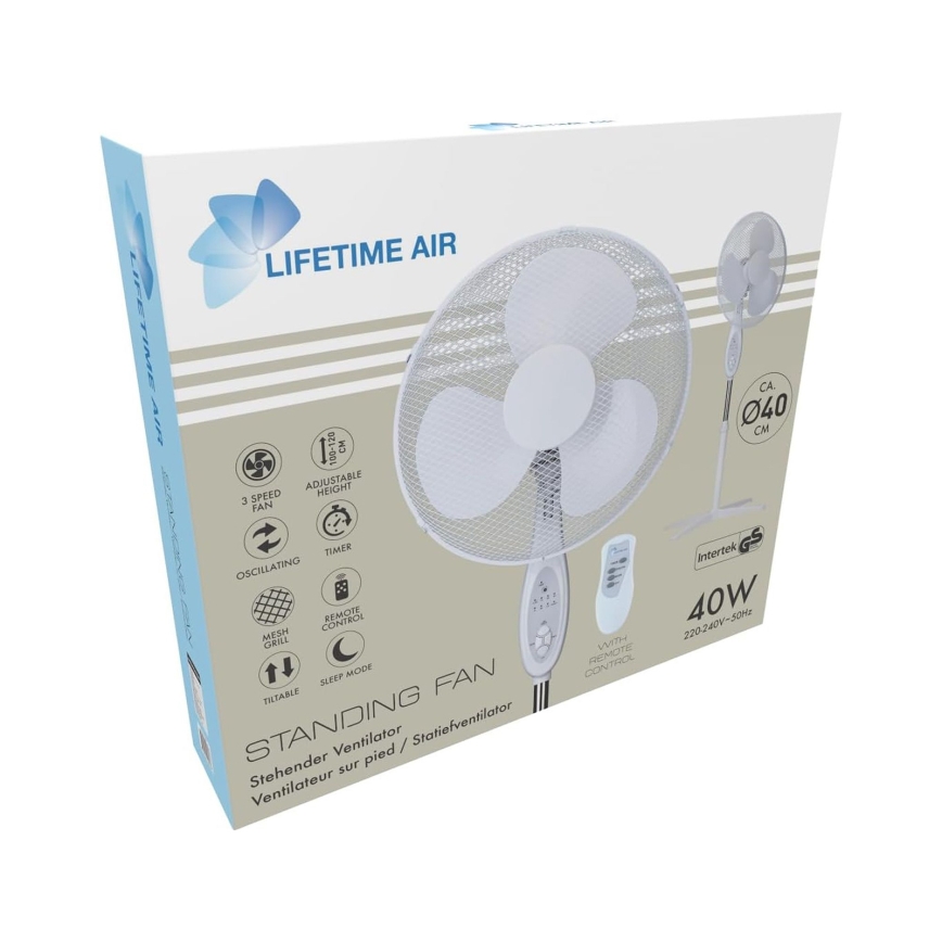 Ventilateur sur pied 45W/230V Ø 40 cm blanc