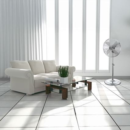 Ventilateur sur pied 50 W/230 V, 110 cm, inox